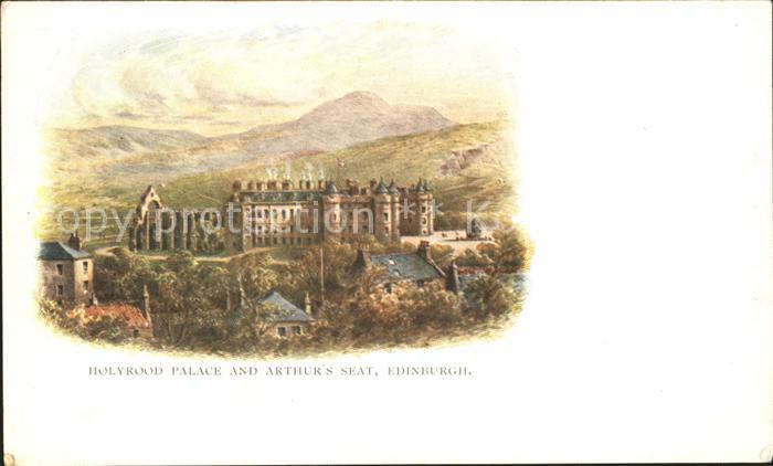 Edinburgh Scotland Holyrood Palace and Arthurs Seat