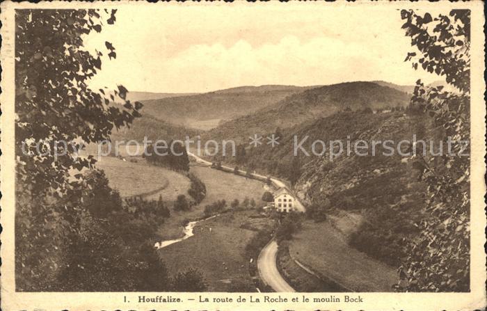 Houffalize La route de La Roche et le moulin Bock