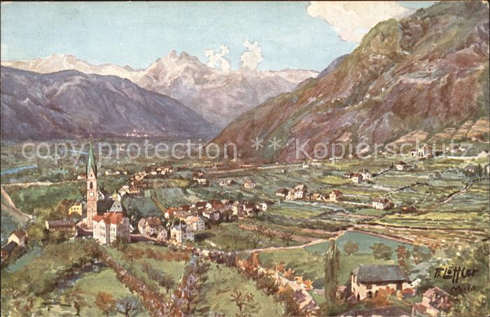 Terlano Suedtirol im Etschtal Panorama