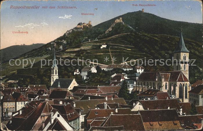 Rappoltsweiler Haut Rhin Elsass Ortsansicht mit den Schloessern