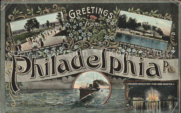 Philadelphia Pennsylvania Midway Willow Grove Park Cafe and Lake Electric Founta