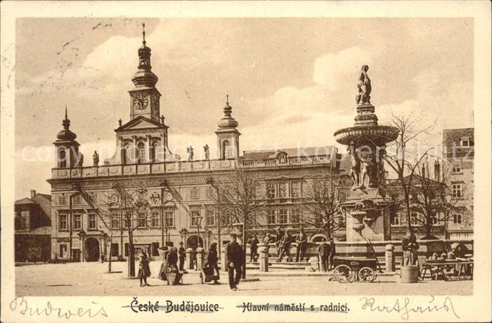 Budweis Ceske Budejowice Hlauni namesti s radnici