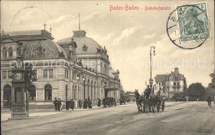 BADEN-BADEN BW Bahnhofsplatz Pferdekutsche