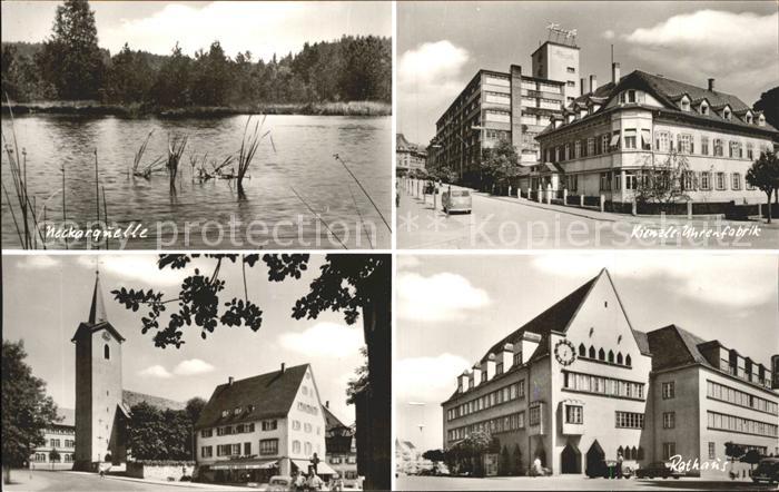 Schwenningen Neckar Neckarquelle Kienzle Uhrenfabrik Kirche Rathaus