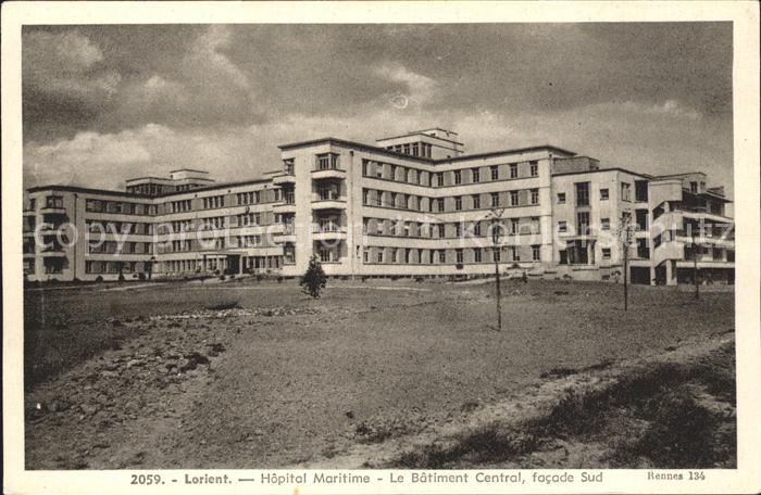 Lorient Morbihan Bretagne Hopital Maritime Le Batiment Central facade Sud