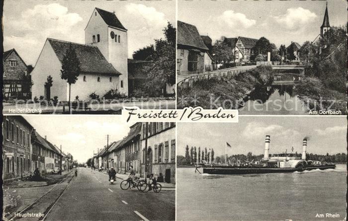 Freistett Heidenkirchle Dorfbach Hauptstr Rhein Dampfer