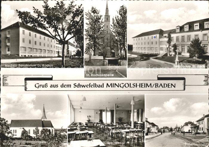 Mingolsheim Neubau Sanatorium St Rochus St Rochuskapelle Kirche Speisesaal Bahnh