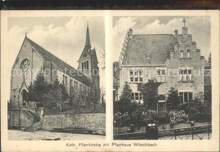 Woeschbach Kath Pfarrkirche mit Pfarrhaus