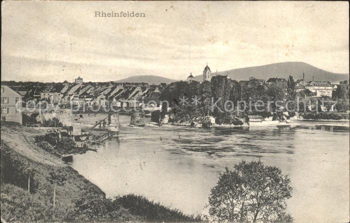 Rheinfelden Baden Uferpartie am Rhein Bruecke