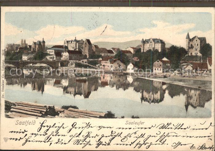 Saalfeld Saale Saaleufer Bruecke Bahnpost