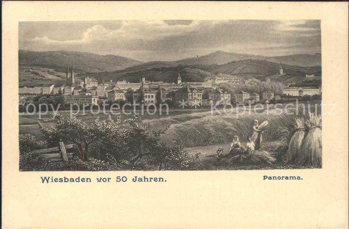 Wiesbaden vor 50 Jahren Panorama Feldarbeit