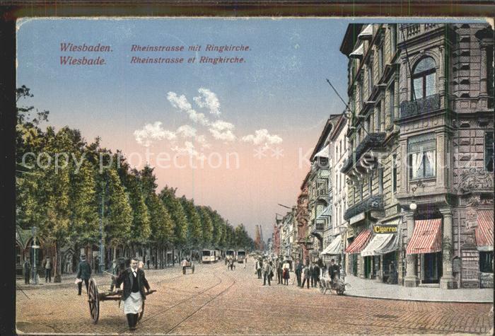 Wiesbaden Rheinstrasse mit Ringkirche