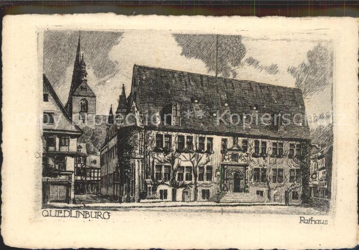 Quedlinburg Harz Rathaus Original Radierung Handabzug