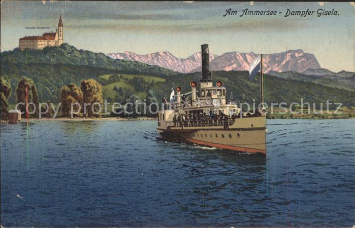 Diessen Ammersee Dampfer Gisela Kloster Andechs Alpen
