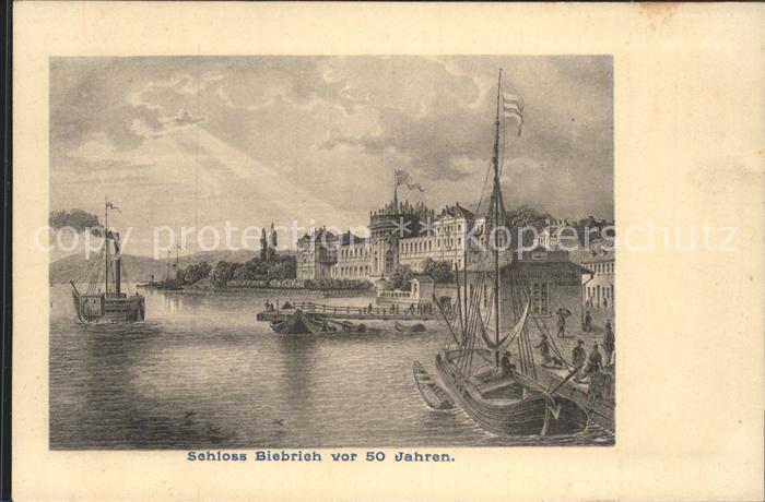 Biebrich Wiesbaden Schloss vor 50 Jahren Schiffe