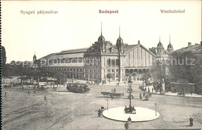 Budapest Westbahnhof Pferdefuhrwerk Strassenbahn