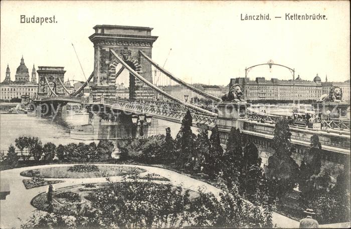 Budapest Lanczhid Kettenbrücke Donau