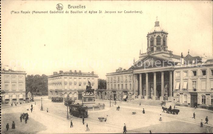 Bruxelles Bruessel Place Royale Monument Godefroid de Bouillon Eglise St Jacques