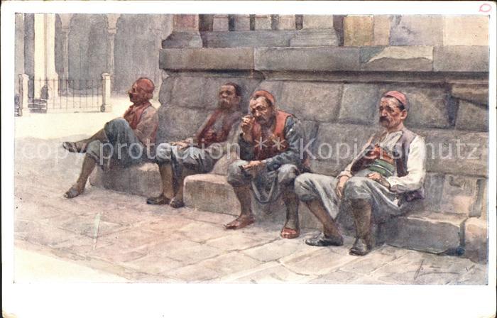 Dubrovnik Ragusa Volkstypen Ungeburg von Ragusa 7. Dienstmaenner bei Blastuskirc
