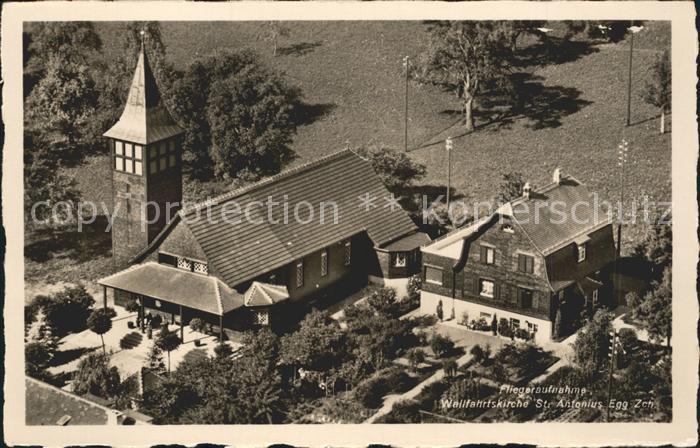 Egg ZH Fliegeraufnahme Wallfahrtskirche St Antonius