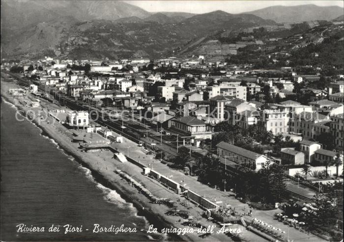 Bordighera Riviera dei Fiori La spiaggia Fliegeraufnahme