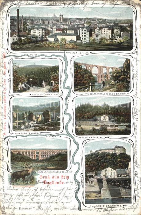 Plauen Vogtland Elsterthalbruecke Ruine Trieb