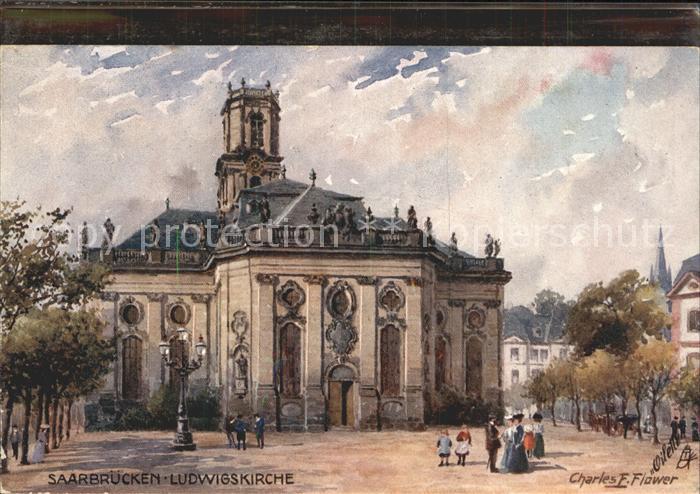 SAARBRueCKEN Saarland Ludwigskirche Kuenstlerkarte