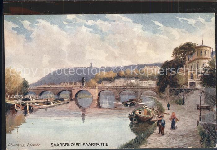 SAARBRueCKEN Saarland Saarpartie Kuenstlerkarte