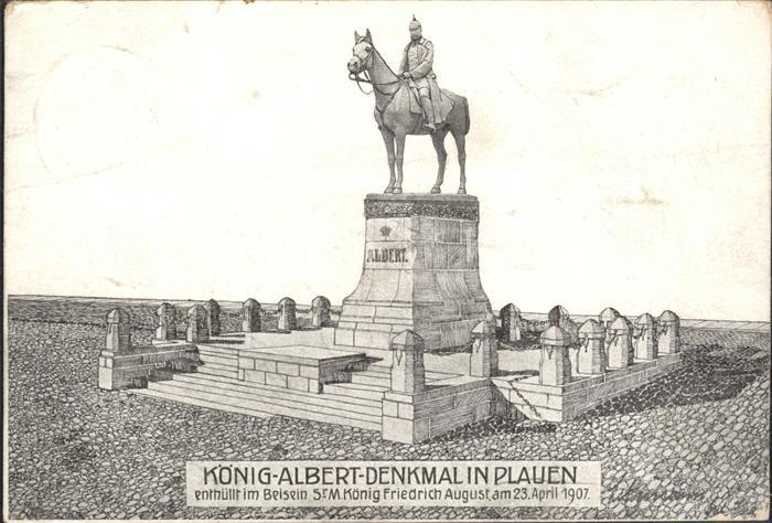 Plauen Vogtland Koenig Albert Denkmal Bahnpost