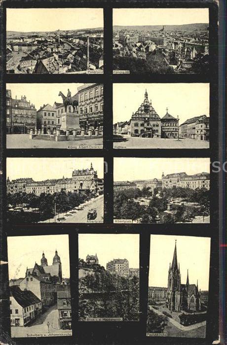 Plauen Vogtland Koenig Albert Denkmal Rathaus Johanniskirche