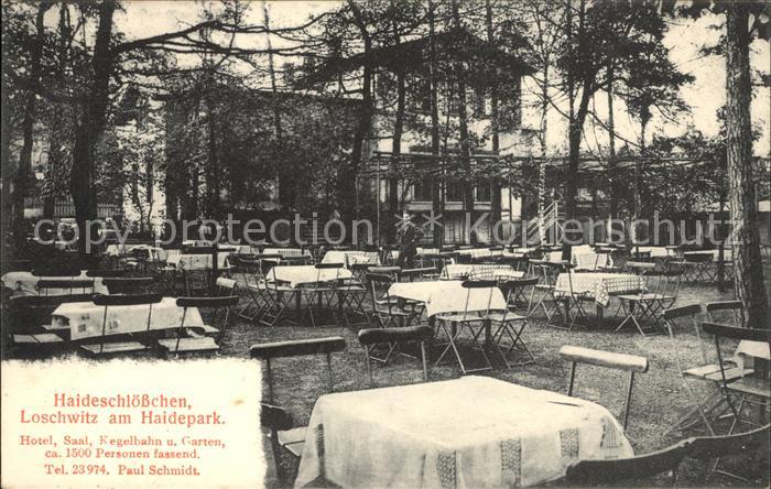 Loschwitz Haideschloesschen Gartenrestaurant am Haidepark