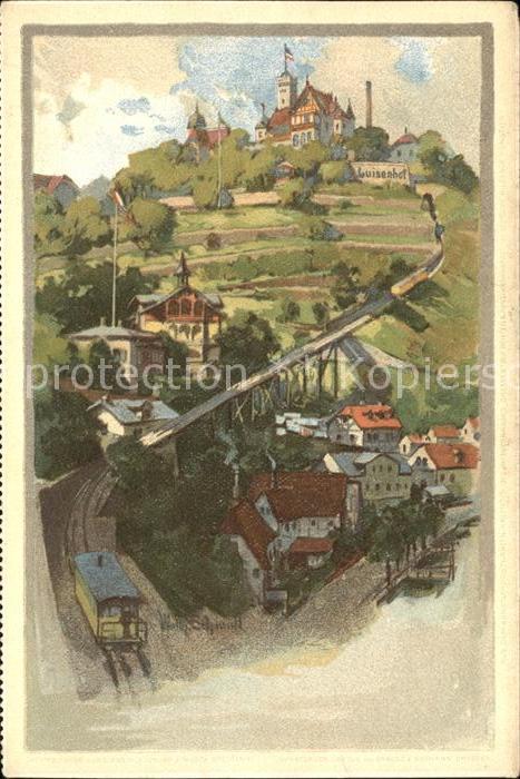 Loschwitz Bergbahn Restaurant Luisenhof Deutsche Reichspost Kuenstlerkarte