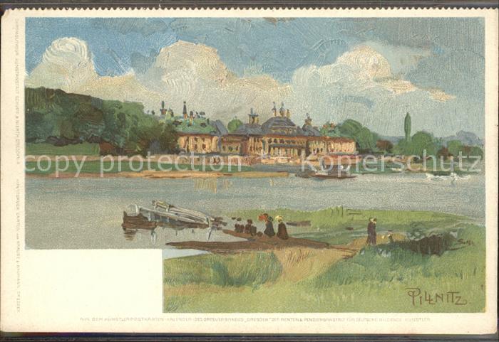 Pillnitz Elbe Schloss Kuenstlerkarte