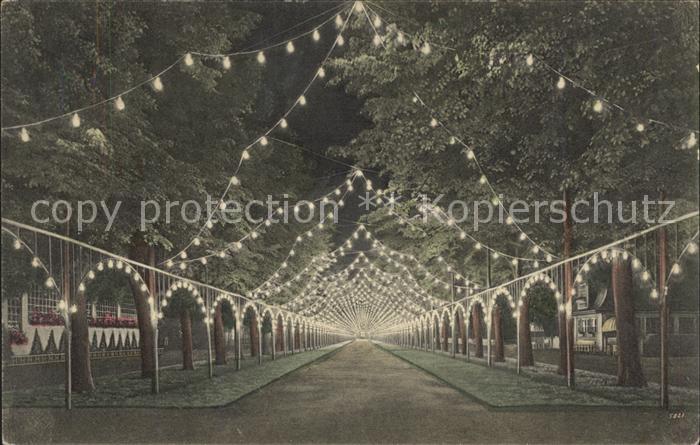 DRESDEN Elbe Internationale Hygiene Ausstellung 1911 Illumination der Herkulesal