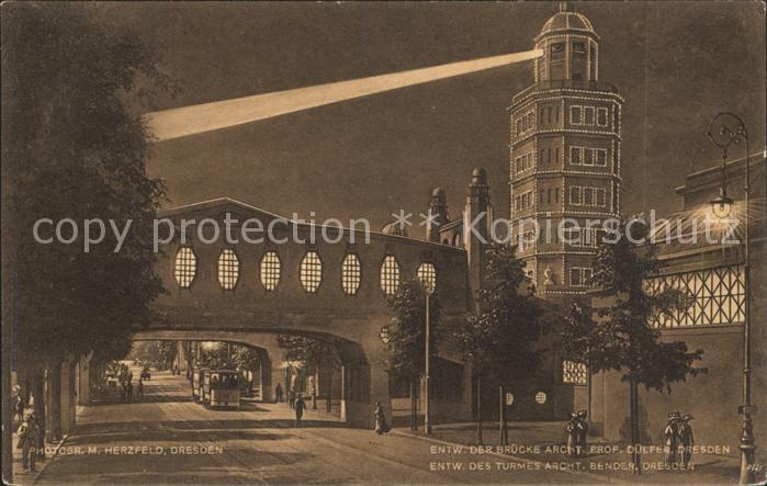 DRESDEN Elbe Internationale Hygiene Ausstellung ueberbrueckung Lennestrasse Auss