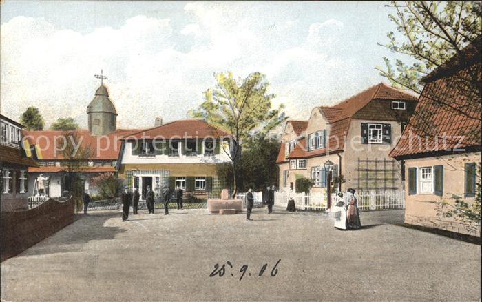 DRESDEN Elbe 3. Deutsche Kunstgewerbe Ausstellung 1906 Dorfplatz Offizielle Ansi