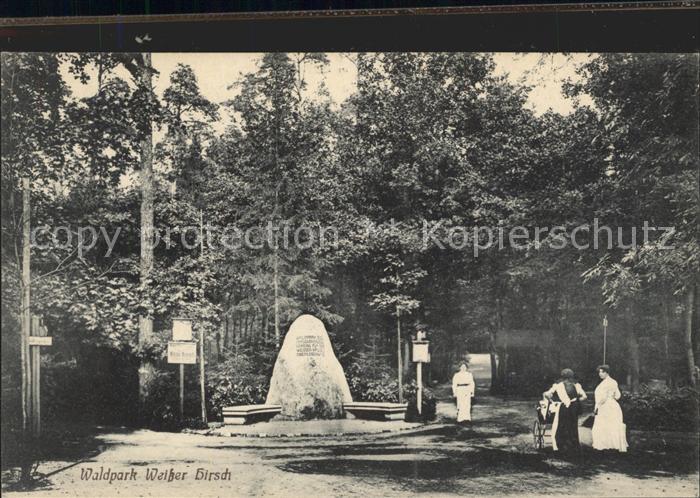 Weisser Hirsch Wildpark Gedenkstein Stempel Sammlung Wollmann 1899