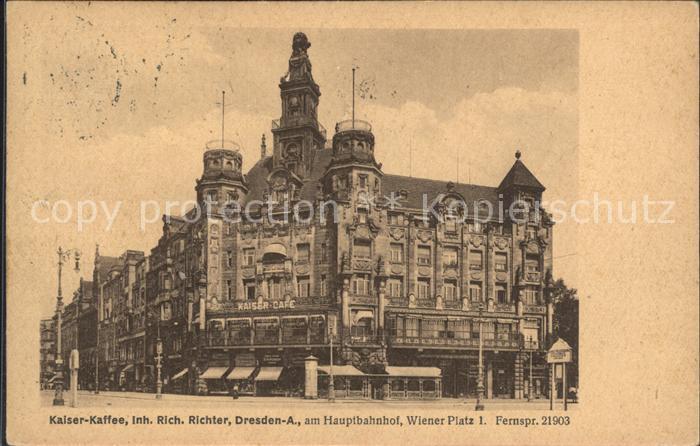 DRESDEN Elbe Kaiser Kaffee Stempel Sammlung Wollmann 1899