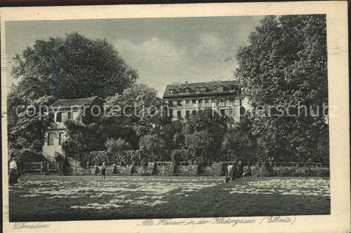 DRESDEN Elbe Alte Haeuser in der Klostergasse Heimatschutz Postkarten Kupfertief