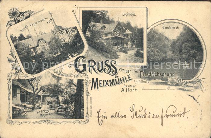 Pillnitz Meixmuehle Restauration Logierhaus Gondelteich Friedrichsgrund Deutsche