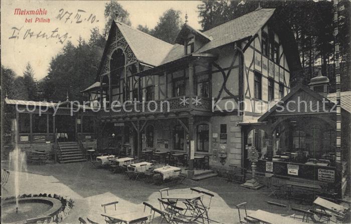 Pillnitz Gasthaus Meixmuehle Wappen Krone Englers Postkarte