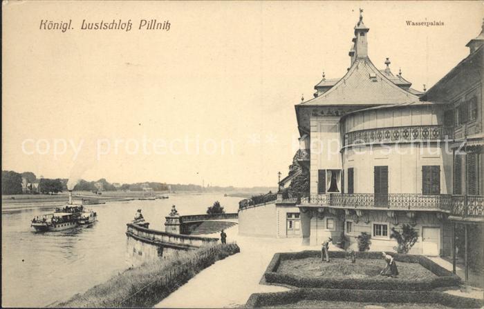 Pillnitz Koenigliches Lustschloss Wasserpalais Elbe Dampfer