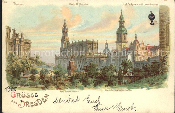 DRESDEN Elbe Theater Hofkirche Schloss Hauptwache Denkmal Deutsche Reichspost
