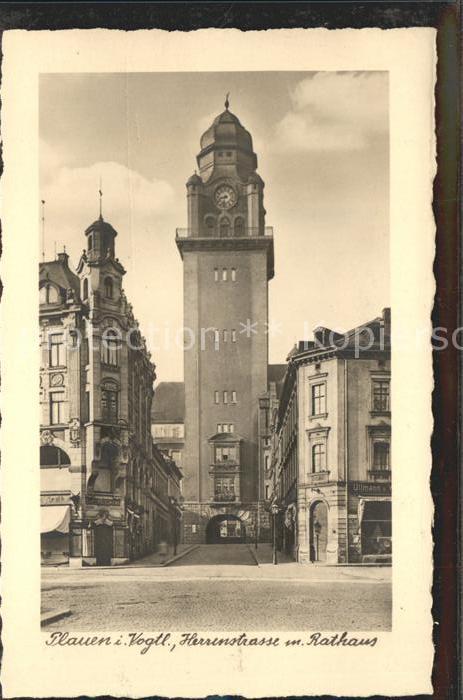 Plauen Vogtland Herrenstrasse mit Rathaus