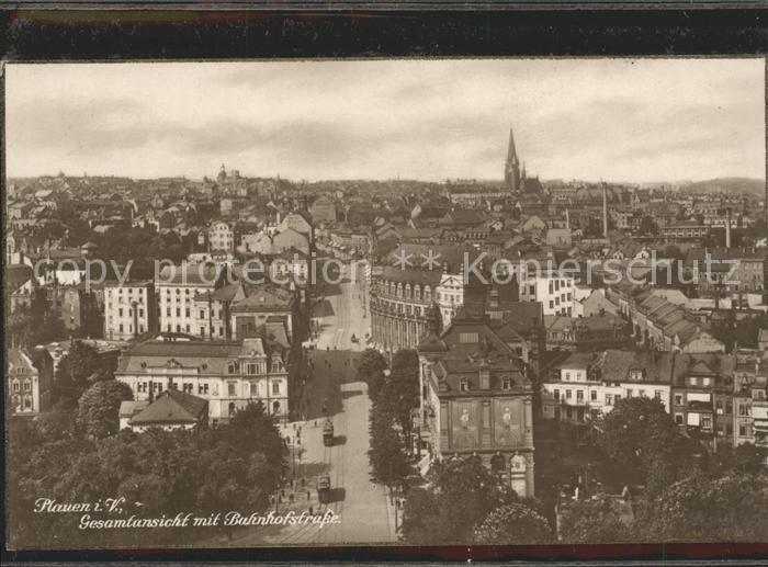 Plauen Vogtland Gesamtansicht mit Bahnhofstrasse Bromsilber