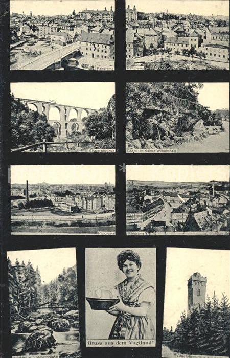 Plauen Vogtland Panorama Bruecke Grotte Turm Trachten