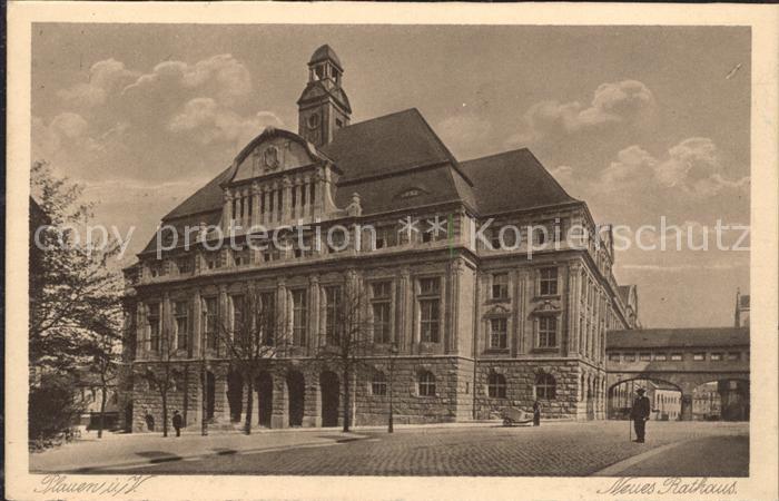 Plauen Vogtland Neues Rathaus Kupfertiefdruck