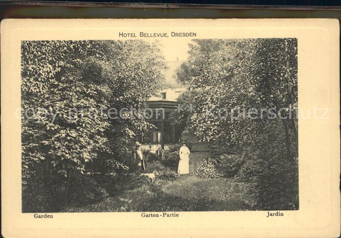 DRESDEN Elbe Hotel Bellevue Gartenpartie