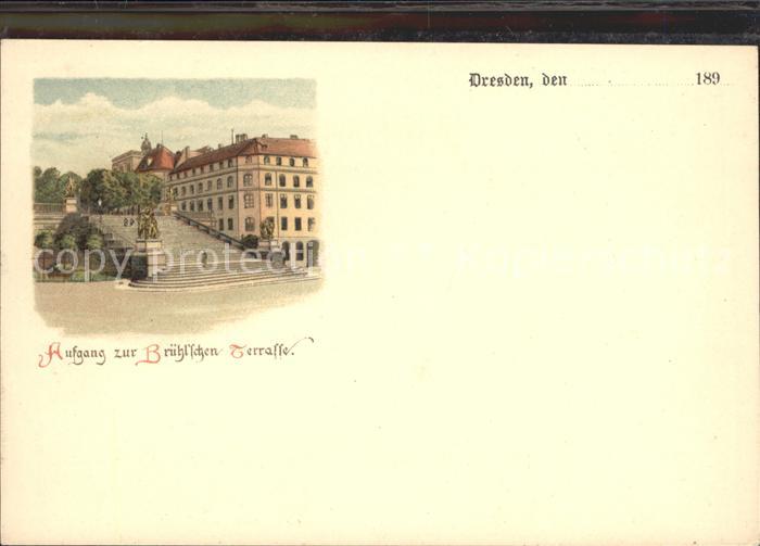 DRESDEN Elbe Aufgang zur Bruehlschen Terrasse Treppe