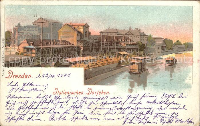 DRESDEN Elbe Italienisches Doerfchen Deutsche Reichspost